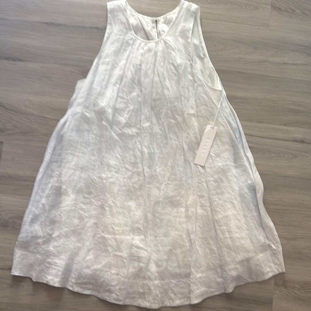 White Sleeveless Halter Midi Sundress